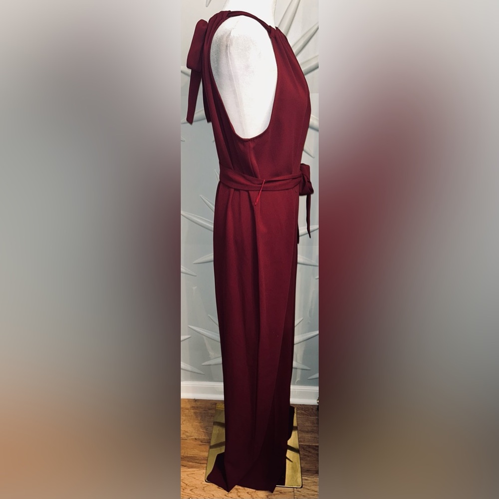 Trina Turk SZ 8 NWT burgundy “Azar Jumpsuit”. Bust 42”/PTP 21” flat/waist 40” - Picture 4 of 9